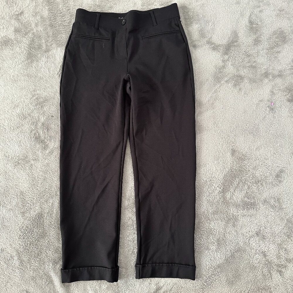 Betabrand Black Straight Leg Pull On Pants Women's MEDIUM Trousers Yoga Stretch